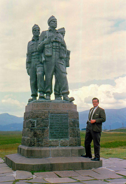 Reverend Gordon 1968 at the Commando Memorial, Spean Bridge