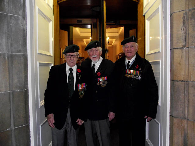 No 2 Commandos - John Morris, Eric Buckmaster, and Reg Downes o/s The Alex. Nov 9th 2014