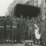 Some of No 4 Cdo with members of the CBTC Pipes and Drums who were visiting Willemstad