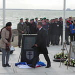 Unveiled memorial to the landing of the 1st BFM