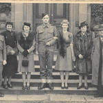 Sgt Denis Fuller wedding photo with his wife, family and best man Reg Fursse