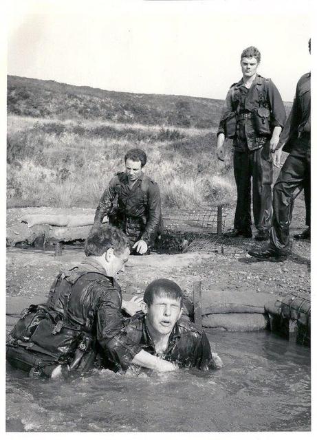 Cfn S.Farrelly REME assisted by  Spr Swiz Swierzy RE and Capt. Bryson RA circa 1974