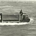 L/Bdr Smith and Cfn Farrelly on the waterproofing trials for the 1 tonne Rover c.1975