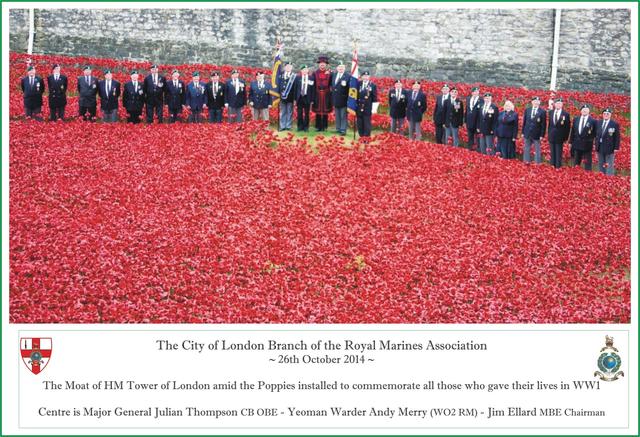 Major General Julian Thompson CB OBE and members of the City of London branch of the RMA