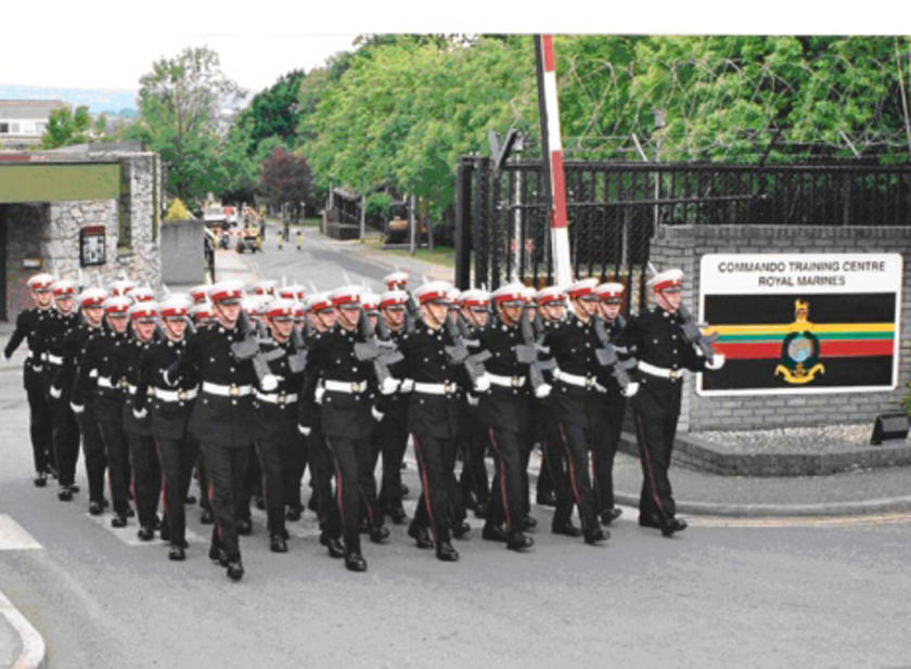 Main gate at the Commando Training Centre, Royal Marines