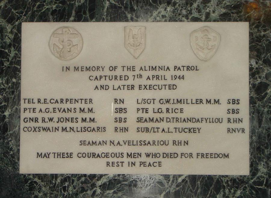 Alimnia Patrol Memorial at St Pauls Church, Athens.