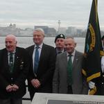 Lord Paddy Ashdown and others at Birkinhead Memorial to Cpl. Laver, Operation Frankton