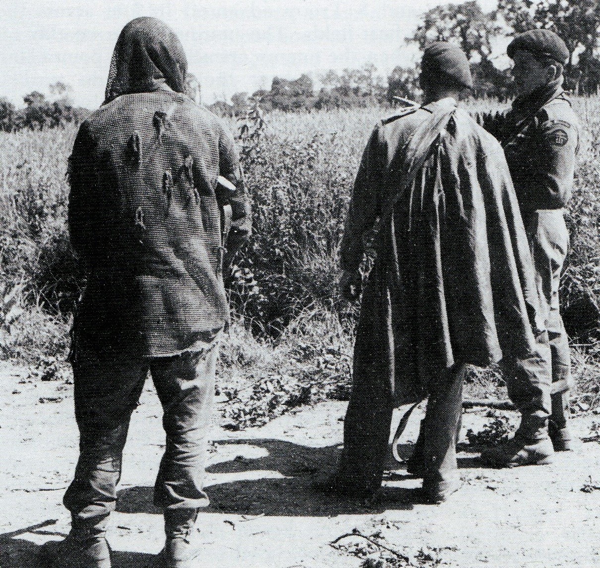 Col Peter Young briefs two snipers, Bernard Machin and Joe Leedham, in the Orne River area, 17th June 1944