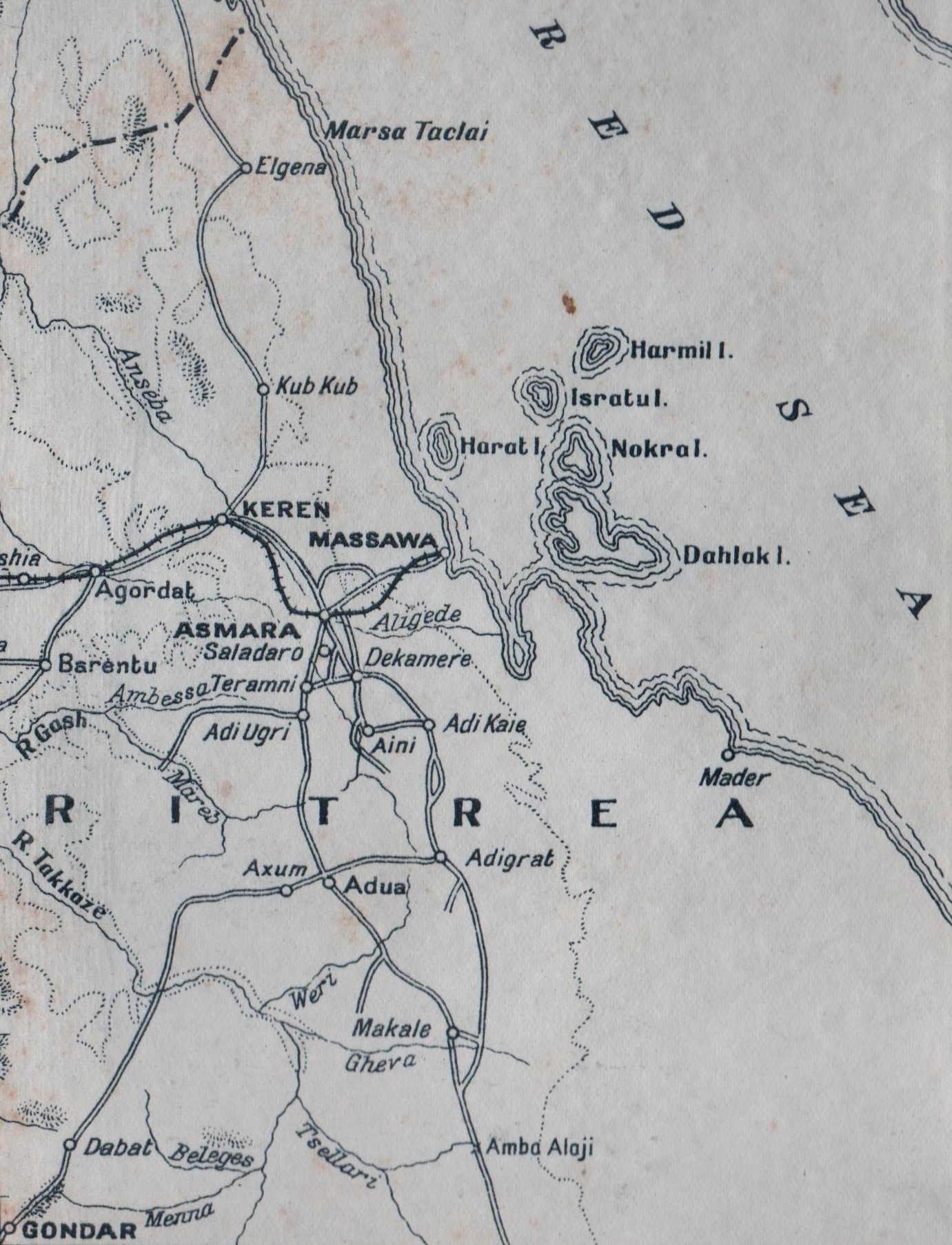 Map of Keren and Amba Alaji