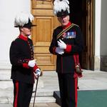 Captain of Invalids, Lt Col Rupert Lucas, briefs the Reviewing Officer, Quartermaster Lt Col Andy Hinkling, MBE.