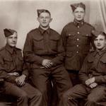 Pte Thomas Hall & Pte Percy Spiers with two of Tom's brothers