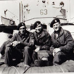 Ted Burry (right) 46RM Cdo.and unknown on LST 63