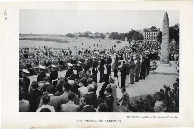 Dedication of the Memorial Bronze Plaque St Nazaire 2nd August 1947