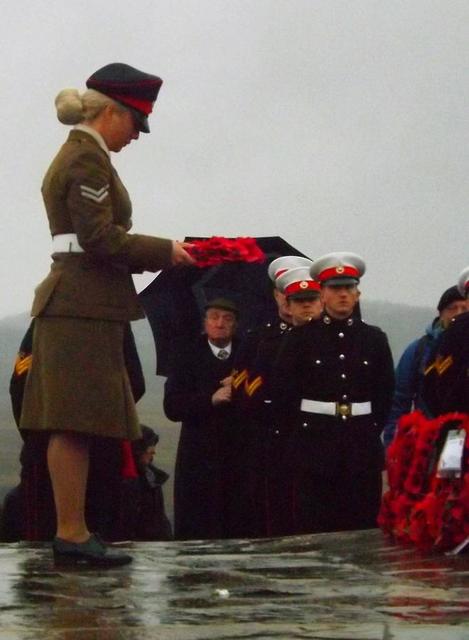 Laying a wreath