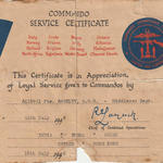 Commando Service Certificate for Pte. Baseley