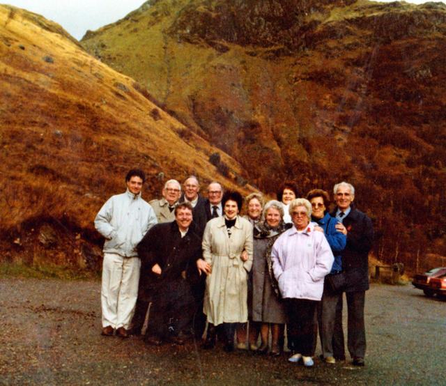 Jack White, his son John, Dennis Truman, Reg Downes and his wife Violet, and others