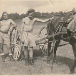 Ginger, Georgie and the horse. Fanling, 1945