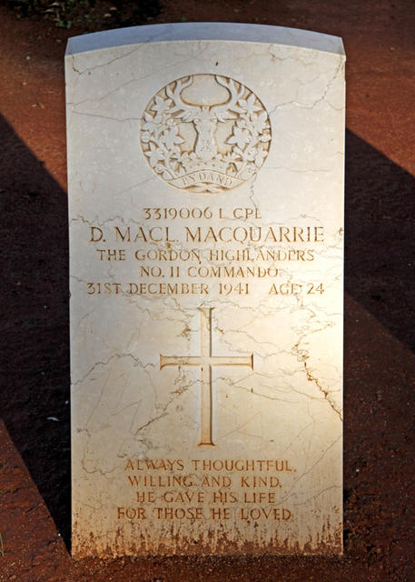 Grave of LCpl Donald Macquarrie No 11 Commando
