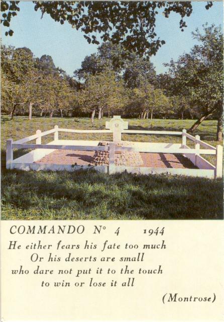 Original location of the monument to No.4 Commando at Hauger