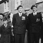 Sgt James McLuckie and his son Ian, with Sgt Arthur Salisbury at the opening of the memorial