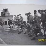 145, Maiwand Commando Battery, tug of war against Bulwark crew. 1963