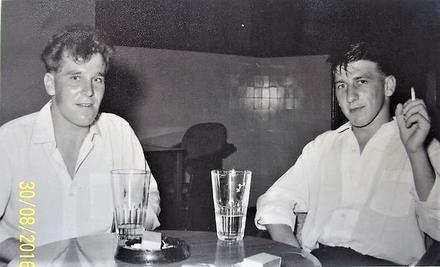 Gnr Orford and Gnr Stewart. Britannia Club Singapore 1964.