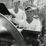 William Johnson (left) and friend Ray, 45 Cdo. Castle Club Tripoli, circa late 1940s.