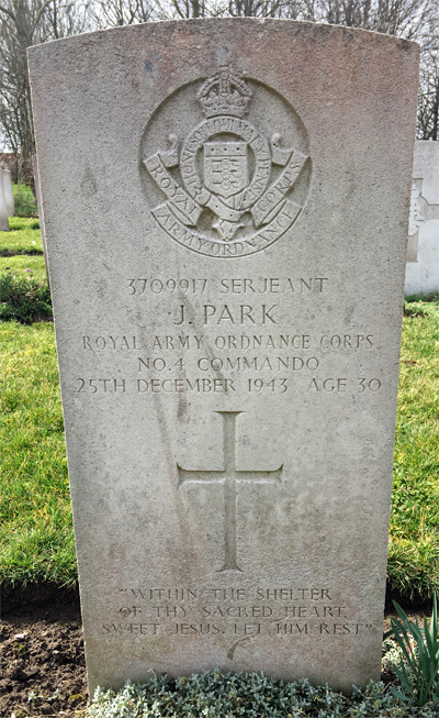 Grave of Sergeant John Park No 4 Commando