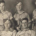 Alfred Crosby, Charlie,and Tom (back); Joe and Algy (front), at Cairo 1941.