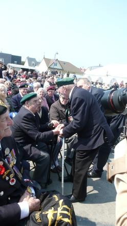 Unveiling of the statue to Piper Bill Millin. Colleville-Montgomery, 8th June 2013