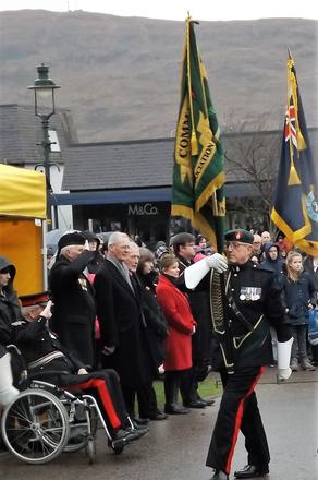 The Colour Party moves off past The Lord Lieutenant of Inverness-shire