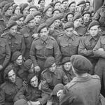 Men of 4 Commando being briefed by Lt Col R Dawson in preparation for D Day.