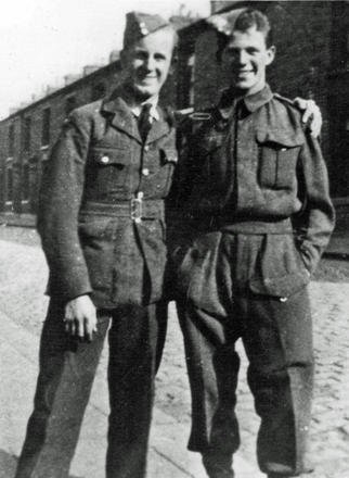 Private Garfield Grieve on right