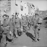Belgian commandos parade in a village at the foot of Mt Camino, 6 February 1944.