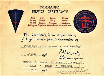 Commando Service Certificate