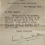 Letter of thanks to Ken Waggett from Lord Mountbatten