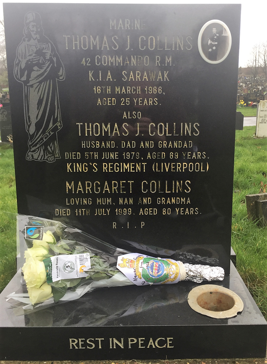 Grave of Mne Thomas Joseph Collins 42 Commando RM