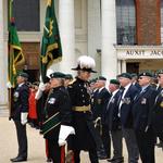 General Sir Adrian Bradshaw, KCB, OBE, Governor of The RH Chelsea, inspects the Commando Veterans.