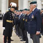 General Sir Adrian Bradshaw, KCB, OBE, Governor of The RH Chelsea, inspects the Commando Veterans.