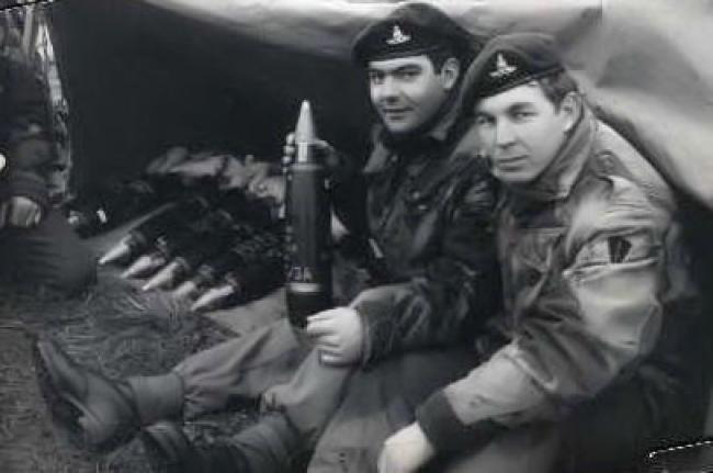 Sgt. Ivor Swain (right) and Gnr. Howie Simcox