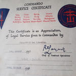 Commando Service Certificate for Mne. John Rumming 48RM Cdo.