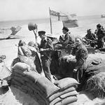 Royal Navy Beachmaster's HQ on the beach near Courseulles, Normandy, 13 June 1944.