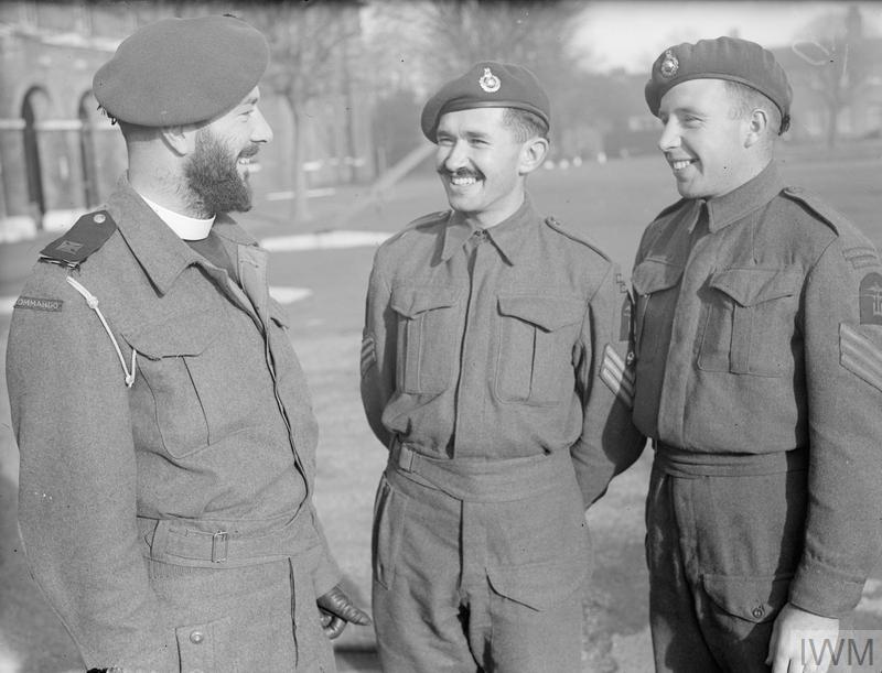 Rev Wallis, Sgts. Dunn and Tanswell, 41RM Commando