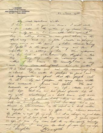 Letter to Edith Wells, the mother of Harold Wells 48RM Cdo.