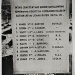 Bergouliye Cemetery Plaque, re buried in Sidon War Cemetery