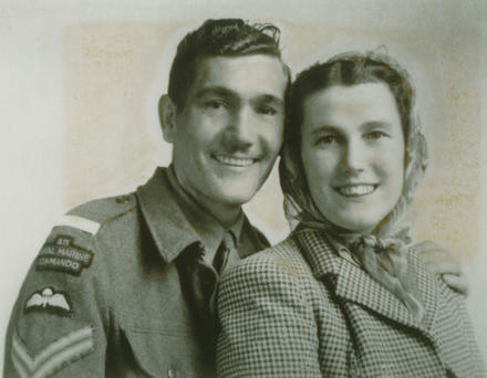 Cpl. Walter Gibbs 40 RM Cdo., and his wife Mary