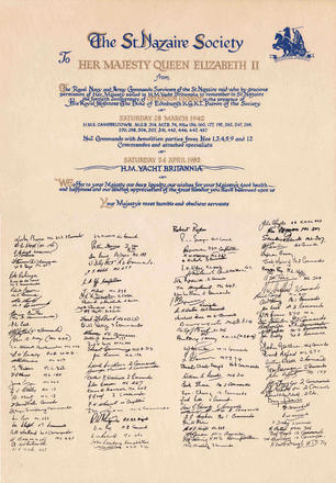 St Nazaire Society signatures 1982