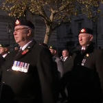 Mark Heard marching with Royal Marines and RM Commandos at the Cenotaph November 2019