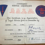 Commando Service Certificate for Donald Owen