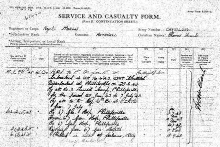 Casualty form for Mne Thomas Rothwell with kia